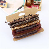 Unisex 4 Pcs. Leather Bracelet - rulesfitness