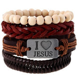 Unisex 4 Pcs. Leather Bracelet - rulesfitness