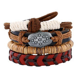 Unisex 4 Pcs. Leather Bracelet - rulesfitness