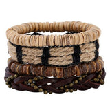 Unisex 4 Pcs. Leather Bracelet - rulesfitness