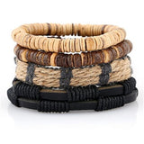 Unisex 4 Pcs. Leather Bracelet - rulesfitness