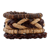 Unisex 4 Pcs. Leather Bracelet - rulesfitness