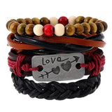 Unisex 4 Pcs. Leather Bracelet - rulesfitness