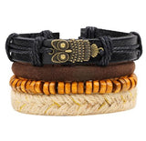 Unisex 4 Pcs. Leather Bracelet - rulesfitness