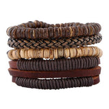 Unisex 4 Pcs. Leather Bracelet - rulesfitness