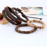 Unisex 4 Pcs. Leather Bracelet - rulesfitness