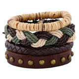 Unisex 4 Pcs. Leather Bracelet - rulesfitness